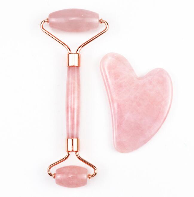 Rose Quartz Face Lift Roller – Natural Crystal Facial Massager