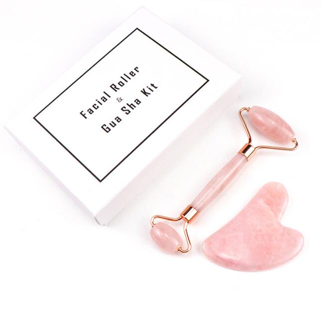 Rose Quartz Face Lift Roller – Natural Crystal Facial Massager