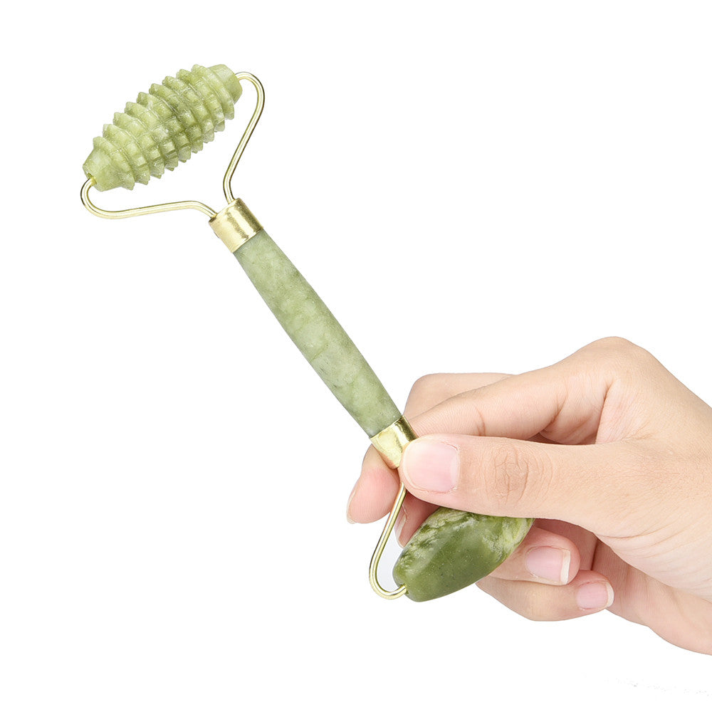 Natural Jade Roller – Double-Head Facial Massage Tool
