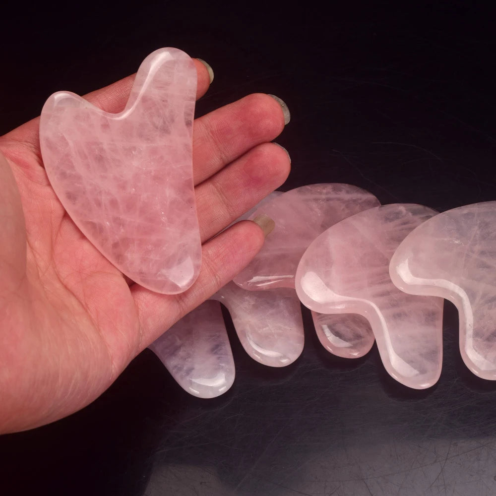 Rose Quartz Face Lift Roller – Natural Crystal Facial Massager